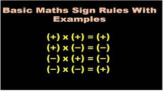 maths + - rules/math rules/maths tips/Problems related on signs/ Rules of Positive & Negative Signs