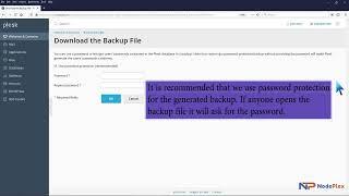 How to generate and download a full backup in Plesk