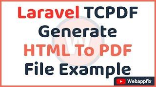 Laravel PDF Tutorial | TCPDF Laravel | Laravel TCPDF Example | Laravel TCPDF Tutorial | PDF Example