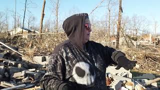 12-19-2021 Cambridge Shores, KY - Tornado survivor's sister tells story of bathtub flight in tornado
