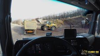 Mercedes Benz Arocs 4448 10x6 road to quarry - truck cab view