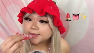 ASMR Eating Lipgloss  (realistic mouth sounds)