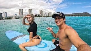 TANDEM SURFING WAIKIKI BEACH! BEST PLACE TO LEARN HOW TO SURF!