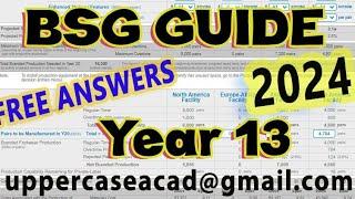 BSG Business Strategy Game Year 13 Answers 2024!