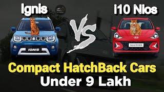 Maruti Suzuki Ignis Vs Hyundai Grand i10 Nios Comparison  | Compact HatchBack Cars Under 9 Lakh