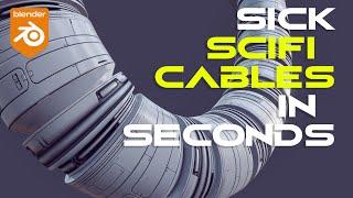 HOW to create SICK scifi cables in SECONDS in Blender - hard surface tutorial