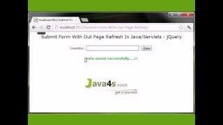 Java4s.com :: Submit Form With Out Page Refresh In JavaServlets