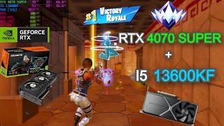 How much FPS can an RTX 4070 SUPER run in Fortnite? | RTX 4070 Super + I5 13600KF | 1080p  | Solos |