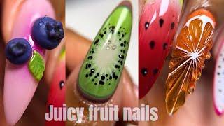 Summer fruit nails | 3D nail art | Gel X | Tutorial 🫐