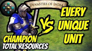 CHAMPION (Dravidians) vs EVERY UNIQUE UNIT (Total Resources) | AoE II: DE