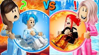 ROBLOX Brookhaven RP:  FIRE Girl vs ICE Boy  | HOT vs COLD Challenge | Gwen Gaming Roblox