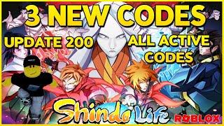 *3 New codes*  ALL ACTIVE CODES for SHINDO LIFE  Update 200  NEW CODES in description  2023