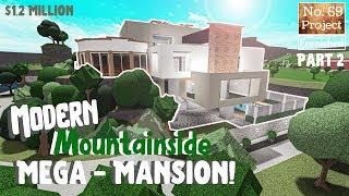 Bloxburg Build || Modern Mountainside Mega Mansion | Roblox [Part 2/5]