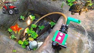 catch fish using mini water pump I fishing exciting I diy tractor @Mini fish Creator