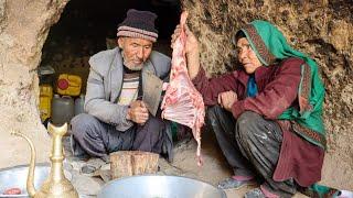 Hard Life in the Cave like 2000 years ago |old Lovers Cooking Traditional Lavash Bread| Village life