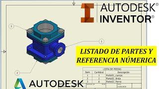 Crear un Listado de Partes y Referencias Numéricas - Autodesk Inventor 2020 - Tutorial (Español)