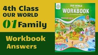 4th Class EVS Workbook Family Lesson Answers -  Our World Chapter 1 all worksheets answers