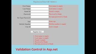 Form validation in asp.net(Validation control)