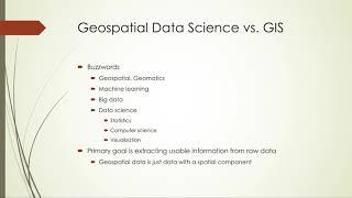 Differences between the Geospatial Data Science approach and traditional desktop GIS