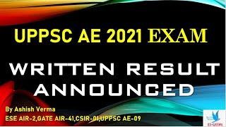 UPPSC AE 2021 Exam Written Result Announced|Interview  Dates|IESGATEWiz