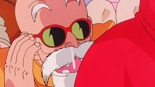Bulma unknowingly shakes her ass behind Master Roshi (Japanese)