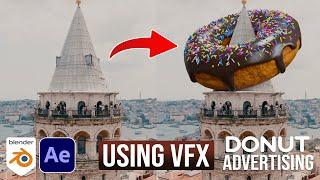 How To Make Donut CGI Ads Using VFX in Blender | Blender VFX Tutorial
