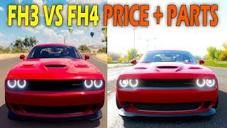 FORZA HORIZON 4 VS FORZA HORIZON 3  "Price + Parts + Tuning + TOPSPEED" comparison