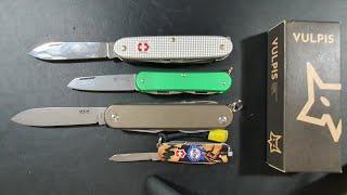 Fox Knives VULPIS (FX-VP130-F4 OD) im Größenvergleich (N690Co/Alu Green)