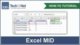 How to use the MID function in Excel