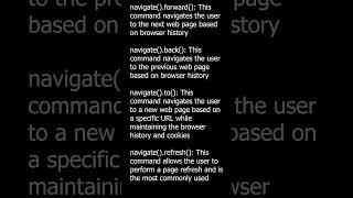 Different types of Selenium navigation commands #automation #selenium #javadevelopment