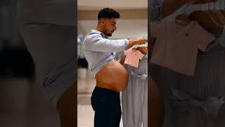 Pregnant handsome muscular man shopping cloths for his future child #pregnantman #mpreg #mpregnancy