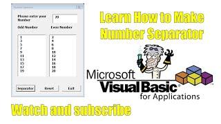 Learn How to make Number Separator in Microsoft Excel using VBA Coding