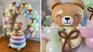 Bear & Bows Round Balloon Arch