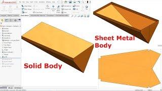 Solidworks sheet metal Tutorial | Convert Solid Body into Sheet metal Body