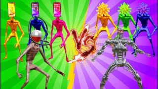 Team Siren Head vs İphone Head vs Terminator Head vs Level Up Boss Vacuum Head