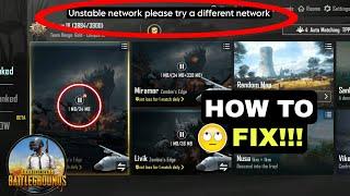 HOW TO FIX PUBG 2.8 Unstable network Please try a different network | bgmi / map error