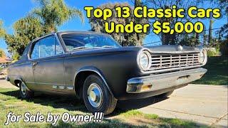 Top 13 Classic Cars Under $5,000, Craigslist Finds by Owners!