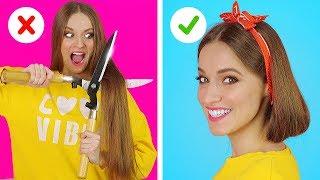 स्मार्ट बालों के हैक्स और टिप || 123 GO! के मजेदार बालों की समस्या और सिचुएशन !