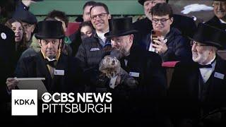 Punxsutawney Phil celebrating first Groundhog Day as a father