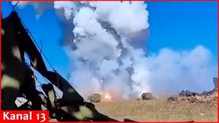 The moment of explosion of Russian $625m S-400 struck by Neptun missile in Crimea