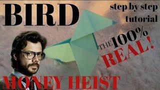 Origami Bird by Professor | easy step by step tutorial for beginners | Money Heist | classic art