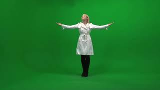 blond women in white dress isolated green screen