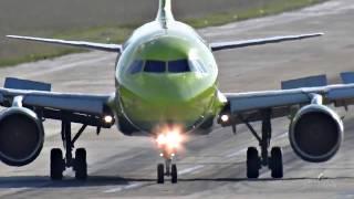 S7 Сибирь Airbus A321 взлет и посадка