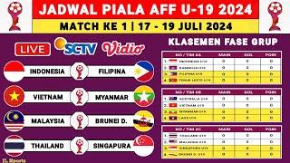 Jadwal Piala Aff U-19 2024 Pekan 1 - INDONESIA VS FILIPINA - Piala AFF U-19 2024 - timnas Indonesia