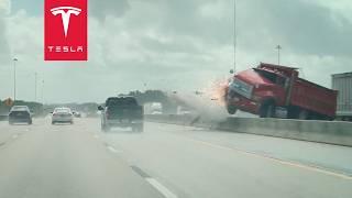 INSANE SEMI CRASH CAUGHT ON TESLA DASHCAM