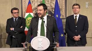 Consultazioni: dichiarazioni Lega - Salvini Premier