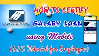 SSS Loan Certification from Employer using Mobile 2021