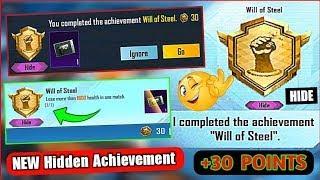 New Hidden Achievement PUBG [ WILL OF STEEL ] Hide Achievement | Easily Complete in 1 MATCH