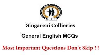 Singareni Jobs Model Questions : General English MCQS  @VidyaTv3  #singareni  #sccljobs