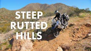 How To Ride Down STEEP RUTTED HILLS & Trails on an Adventure Bike - Full Lesson